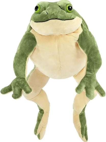 Cute Character Doll Realistic Lying Frog Plush Fluffy Toy Soft Short Plush Stuffed Animal Pillow Bedroom Home Decor Pillow Gifts
