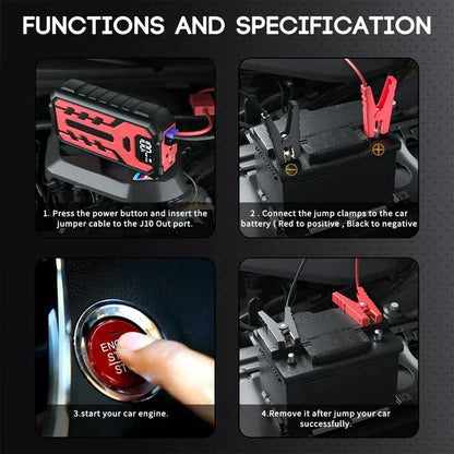 SUKIN 28000mAh High-Capacity Car Jump Starter Multifunctional Car Booster Batterie Voiture 1200A Portable Booster Starting Devic