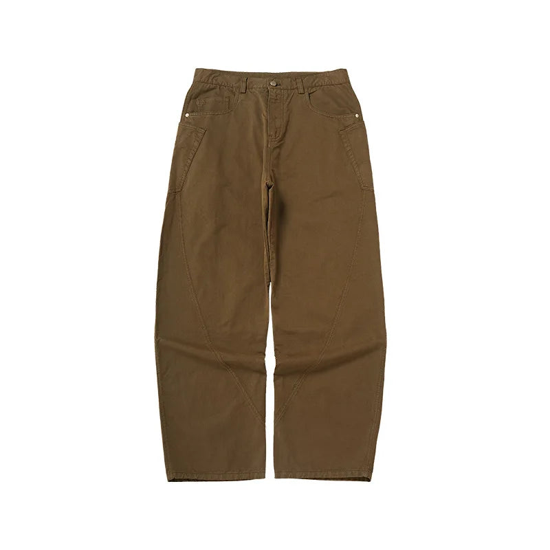 Custom LOGO Men's Scimitar Cargo Pants 2025 Winter 100% Cotton American Vintage BoxyFit Slacks