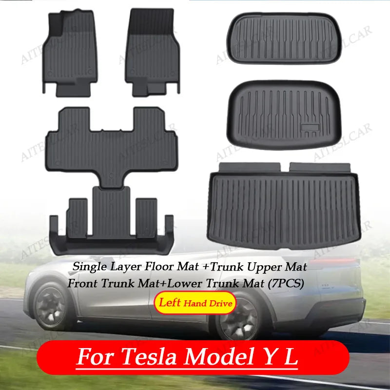 Custom TPE Car Floor Mats For Tesla Model YL Full Coverage Waterproof Anti-slip Durable All Weather Auto Foot Liners Car Interio