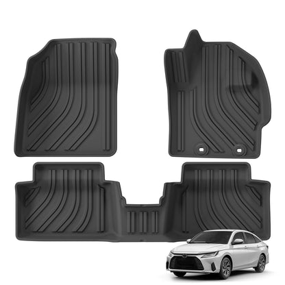 LUCKEASY Right Drive for Toyota Yaris (JP Version XP210 2WD) 2020- 2026 TPE 3D Car Floor Mats Trunk Pad Protective Accessories