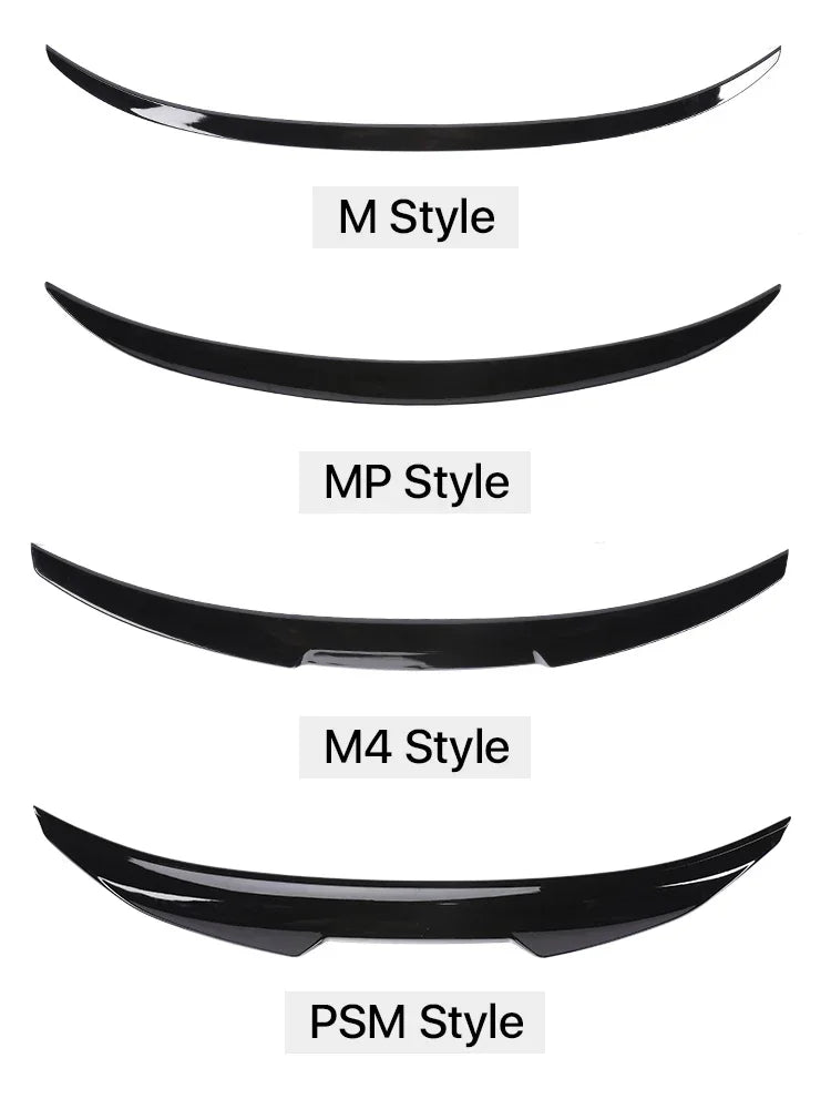 Carbon Fiber Rear Bumper Lip Trunk Wing MP M4 PSM Style Roof Spoiler Kit For BMW 3 Series F30 F31 F35 2012-2019 Gloss Black