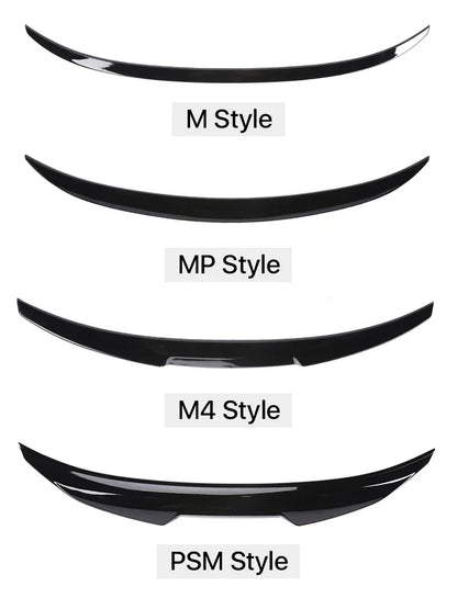 Carbon Fiber Rear Bumper Lip Trunk Wing MP M4 PSM Style Roof Spoiler Kit For BMW 3 Series F30 F31 F35 2012-2019 Gloss Black