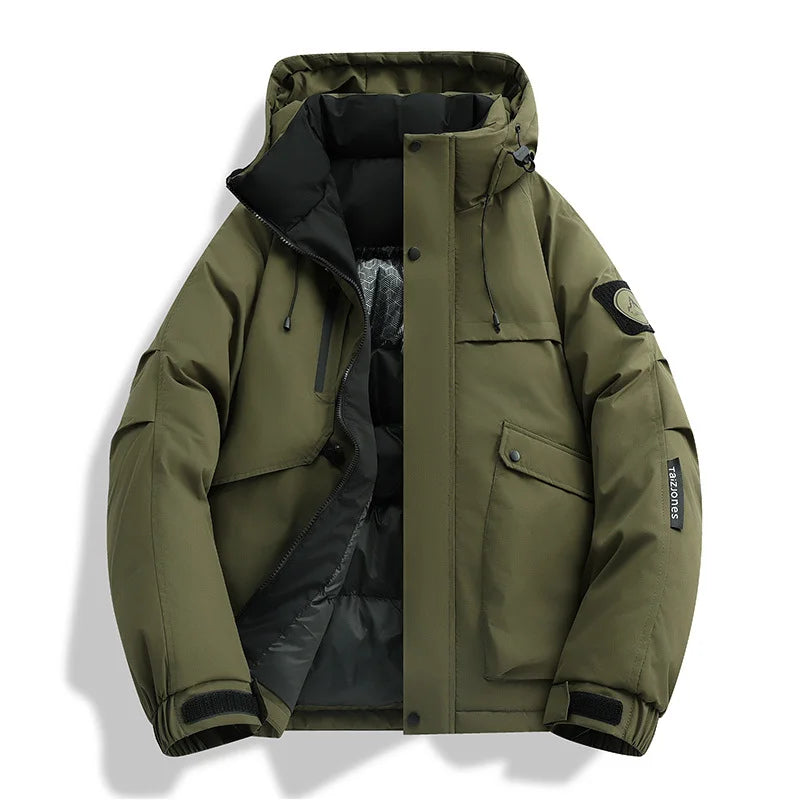 2026Winter Parkas Men's New Graphene Self Heating Down Cotton Jacket Autumn Men's Mountaineering Jacket Outdoors Waterproof Coat