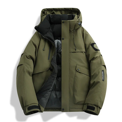 2026Winter Parkas Men's New Graphene Self Heating Down Cotton Jacket Autumn Men's Mountaineering Jacket Outdoors Waterproof Coat