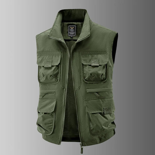 Outdoor Cycling Mountain Climbing Fishing Hiking Fashionable Tourism Camping Solid Color Versatile Casual Workwear, Loose Vest