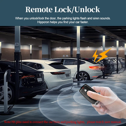 Hippcron Car Remote Control Keyless Entry Start System Central Door Lock Support Window and Trunk Control Function car gadgets