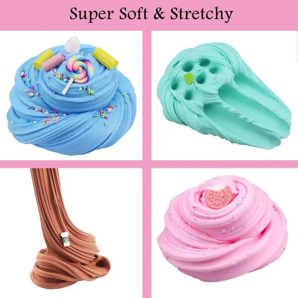 70ml Fruit Slime Blue Slime 12pac Kit Butter Slime Cloud Slime Fluffy DIY Kit for Girls and Boys Decompression Soothing Toy
