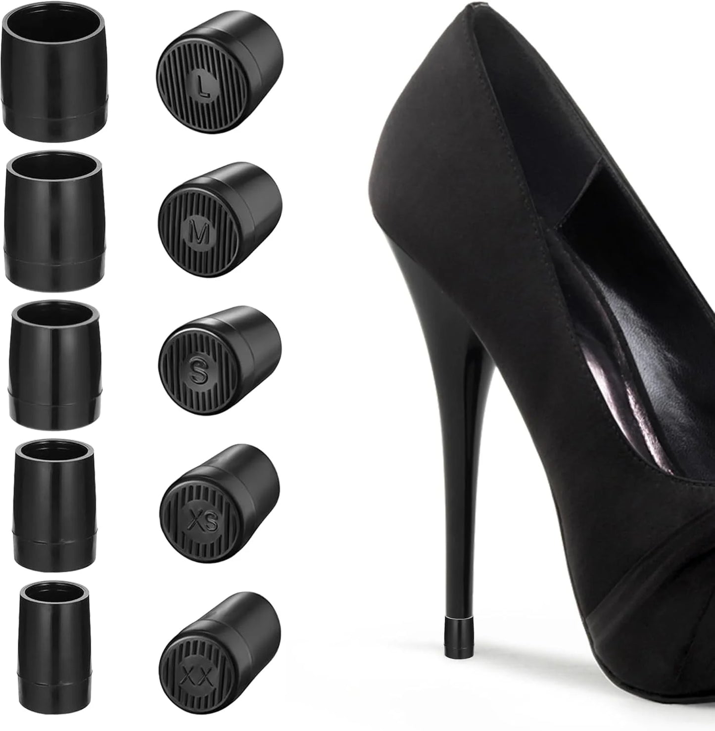 High Heel Protector Caps for Stilettos, Anti-Slip & Noise-Reducing Heel Savers, Durable TPU Heel Covers for Women Soft Damping