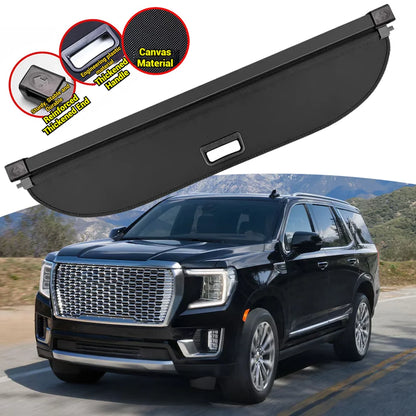 Retractable Rear Trunk Cargo Cover Fit for GMC Yukon & Yukon XL 2021-2025 Luggage Shade Shield Storage Curtain Black