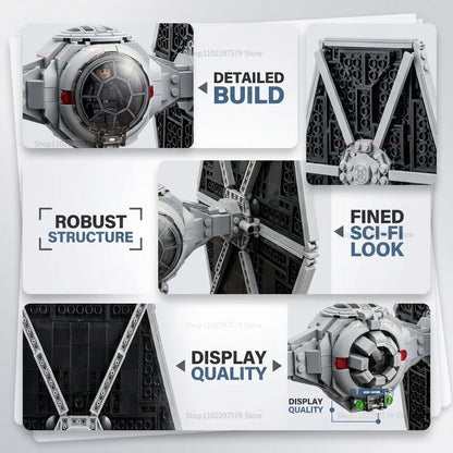 MOC Space War Series Tie Fighter DIY Building Blocks Set Toys Imperial Model Toy for Birthday Gift