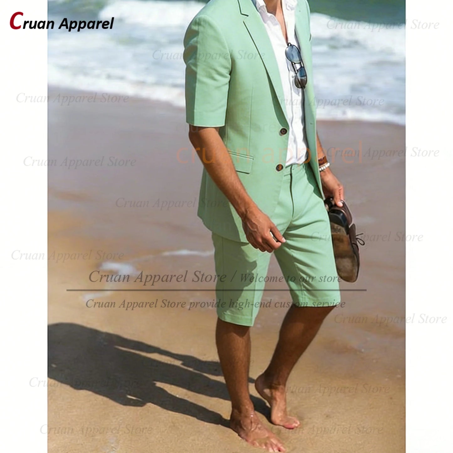 Purple Suit Sets For Men Wedding Banquet Groomsman Custom Slim Fit Blazer Shorts 2 Pieces Summer Beach Holiday Fashion Outfits