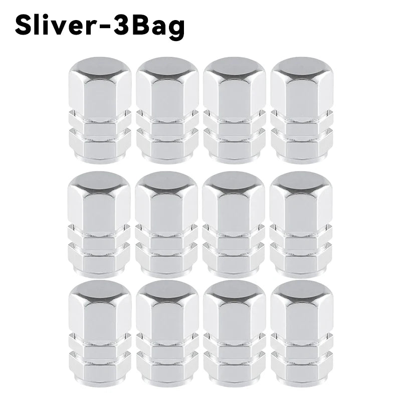 Silver Black Blue Aluminum Alloy Car Valve Cores Tire Valves Caps Air Pump Caps Tuning Products Accessories Replacement