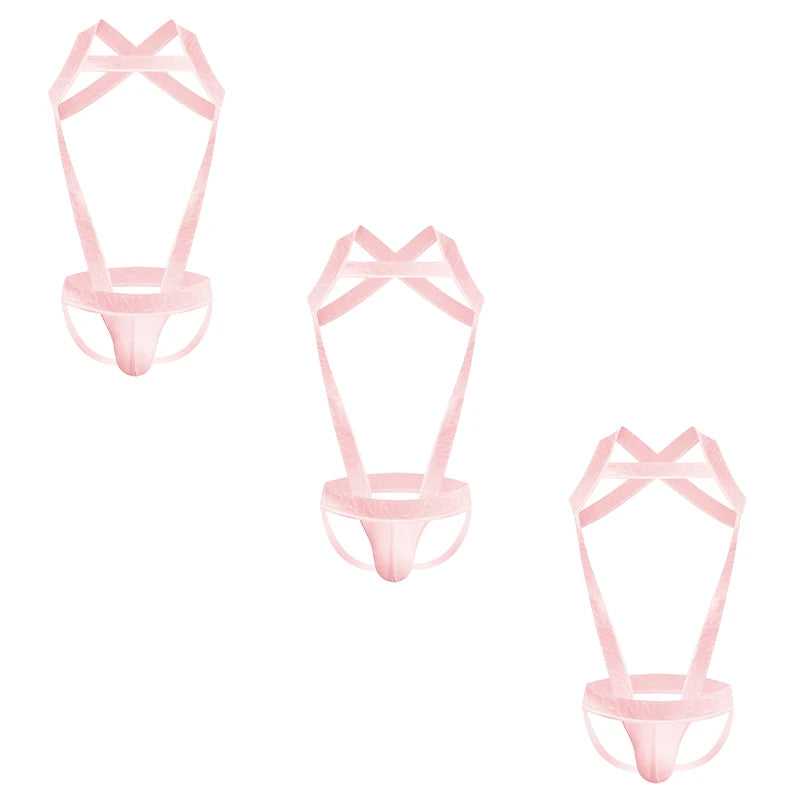 Men's Harness Straps Sexy Body Bondage Bra Underwear Nightclub Erotic Costume Hollow Out Performance Tank Top Clothing Corset