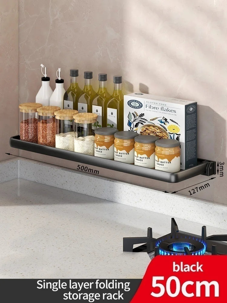 Foldable kitchen Storage Rack Fridge Organizer Storage Tray Clear Food Storage Organizer Spice Rack kitchen Organizer