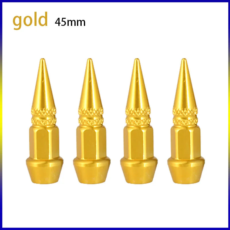 4pcs 45mm 60mm Universal Car Tire Valve Stem Cap Wheel Rim Stem Spike Shaped Dust-proof Air Metal Cap Cover for Motorcycle