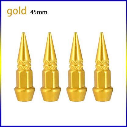 4pcs 45mm 60mm Universal Car Tire Valve Stem Cap Wheel Rim Stem Spike Shaped Dust-proof Air Metal Cap Cover for Motorcycle