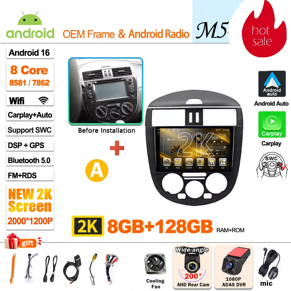 9 inch for Nissan Pulsar 6 NB17 2014 - 2018 Android 16 Wireless CarPlay Car Radio Video Multimedia Player GPS Navi DSP Stereo 4G