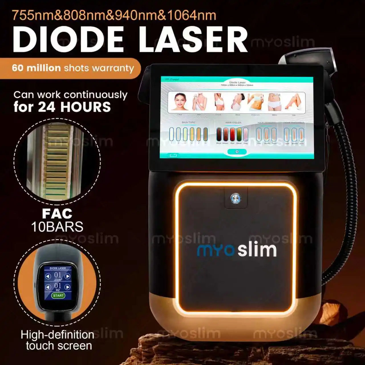 FAC 5000W Diode  Hair Removal   4-Wavelength Sapphire Ice Cooling & Ice Platinum System  Permanent Painless Hair Removal CE