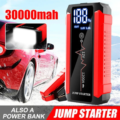 Car Battery Jump Starter 1200A Power Bank Portable USB Fast Charger with LED Lamp 12V Emergency Booster