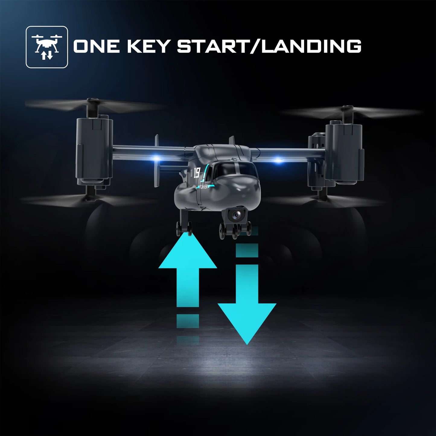 LM19 Remote Control Helicopter Drone 480P Camera Fighter Quadcopter Osprey Aircraft RC Drones for Children Kids Plane Toys Gifts