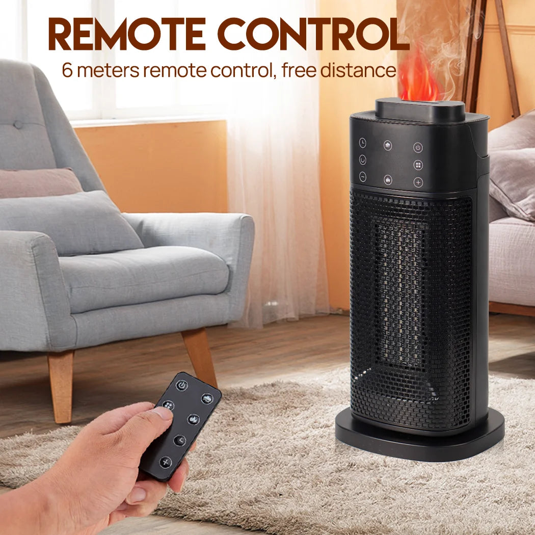 PORIYA 2000W Electric Tower Fan Heater Instant Heating Purifying Fan w/Remote