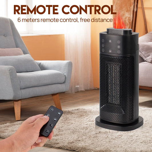 PORIYA 2000W Electric Tower Fan Heater Instant Heating Purifying Fan w/Remote