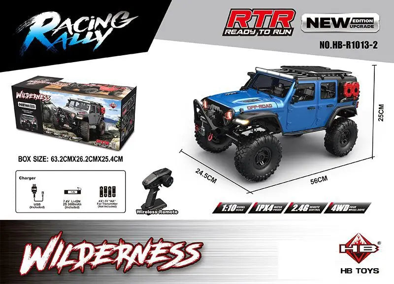 New 1/10 HB R1011 RTR Remote Control Vehicle 2.4G Full Proportional Rock Crawler LED Light 4WD Off-Road Climbing Car Toys Gifts