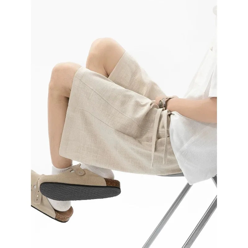 Summer Shorts for Men Breathable Loose Oversized Straight Casual High Street Elastic Waist Bermudas Shorts Baggy Casual Bottoms