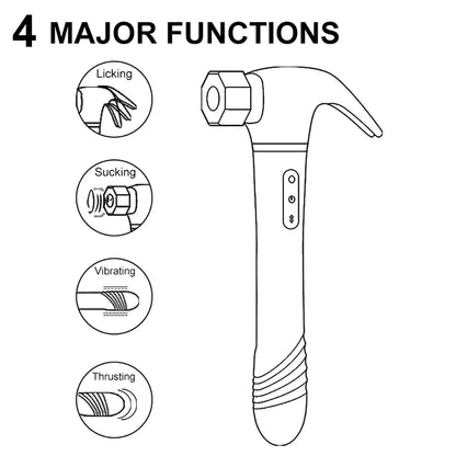 Hammer Vibrator Multifunctional Sex Machine G Spot Stimulation Telescopic Dildo Vaginal Massage Clit Sucking Female Masturbator