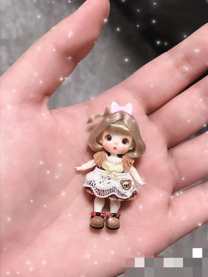 SD mini doll 3.5 cmBJD naked girl doll Kawaii girl toy DIY thumb doll