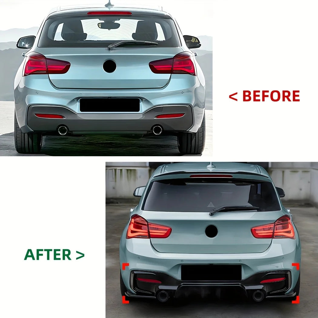 Gloss Black Rear Lip Diffuser Spoiler Body Kit For BMW 1 Series M Sport F20 F21 M135i M140i 2015-2019 Exterior Styling