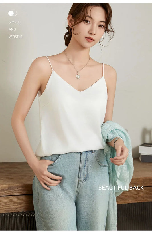 Summer V-neck Strapless Top Women With Bar Pads Breathable Top Suitable for Wearing Over T-Shirts