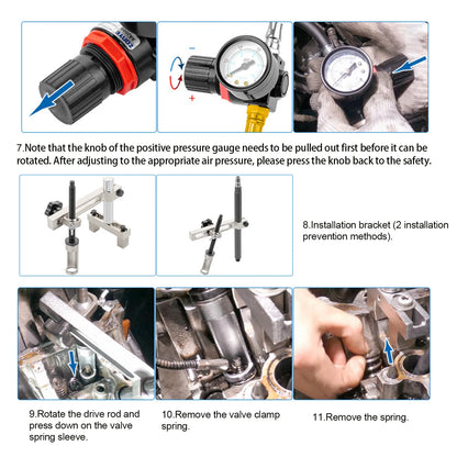 Cylinder Head Service Set Tool Kit Valve Spring Compressor Removal Installer Replacement valve oil seal tool