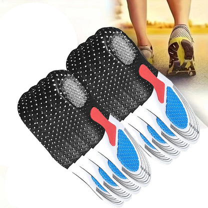 Cuttable Orthotic Insoles, Memory Foam Cushion Gel Insoles, Silicone Arch Support Inserts, Soft Running Insoles for Men & Women