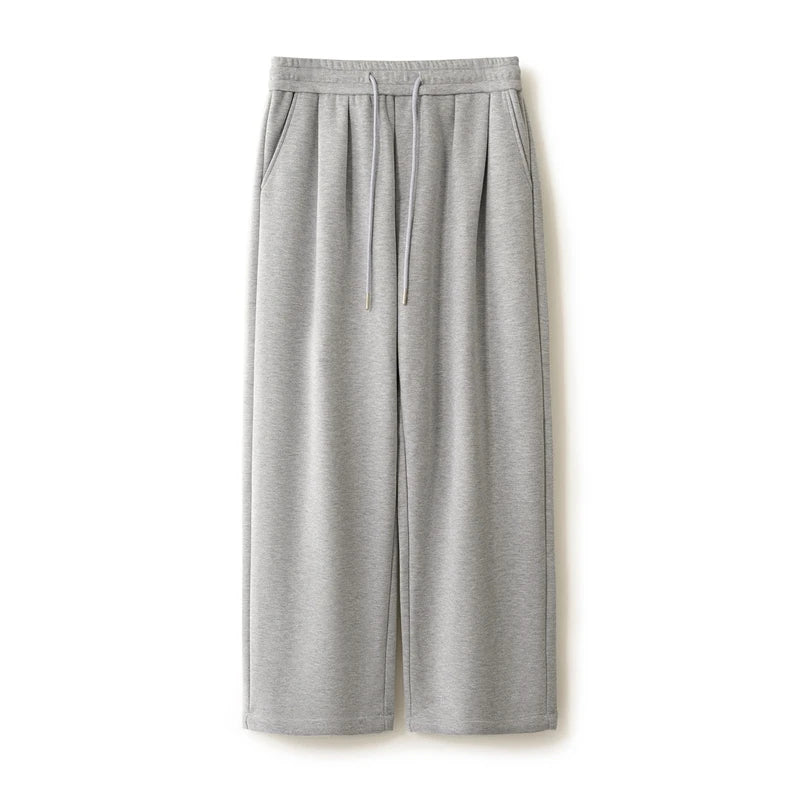 100% Merino Wool Men's Wide Leg Trousers Warm Soft Solid Color Auutumn Winter Casual Fashion Versatile Thickened Pant Men's Pant