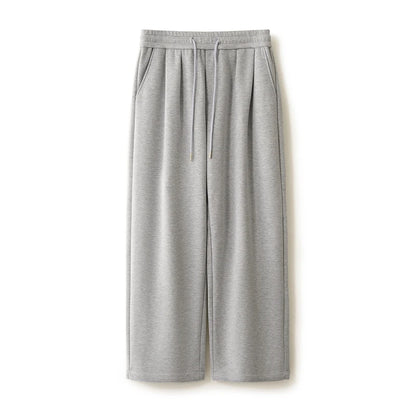 100% Merino Wool Men's Wide Leg Trousers Warm Soft Solid Color Auutumn Winter Casual Fashion Versatile Thickened Pant Men's Pant