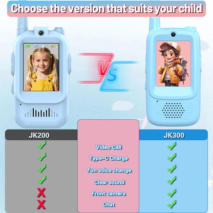 Lastest Video Walkie Talkies for Kids Upgrade JK300 JK200 Toddler Toys Indoor Camping Birthday Chirstmas Gifts for Kids Age 3-12