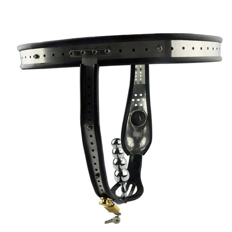 Male Chastity Device Waist Belt Stainless Steel Cock Cage Anal Butt Plug Penis Bondage Kit Erotic Urethral Lock Sex Toys for Men