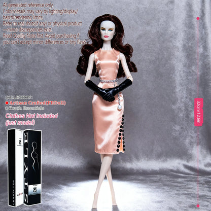 1/6 Scale 12-Joint BJD Doll, Realistic Changeable Makeup, Premium Craft Display (No Clothing)