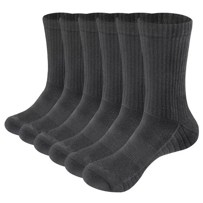 5 Pairs Men Hiking Socks Combed cotton Cushioned man Crew Socks Padded outdoor Jungle green army socks Size 37-44 Shipping free