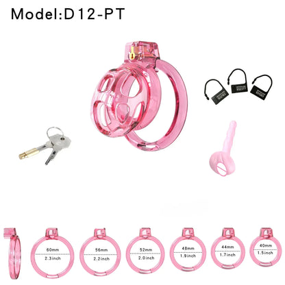 New Super Soft Cobra Chastity Cage Penis Abstinence Bondage Cock Cage with 6 Size Rings Catheter Sissy Gay Male Sex Toys 18
