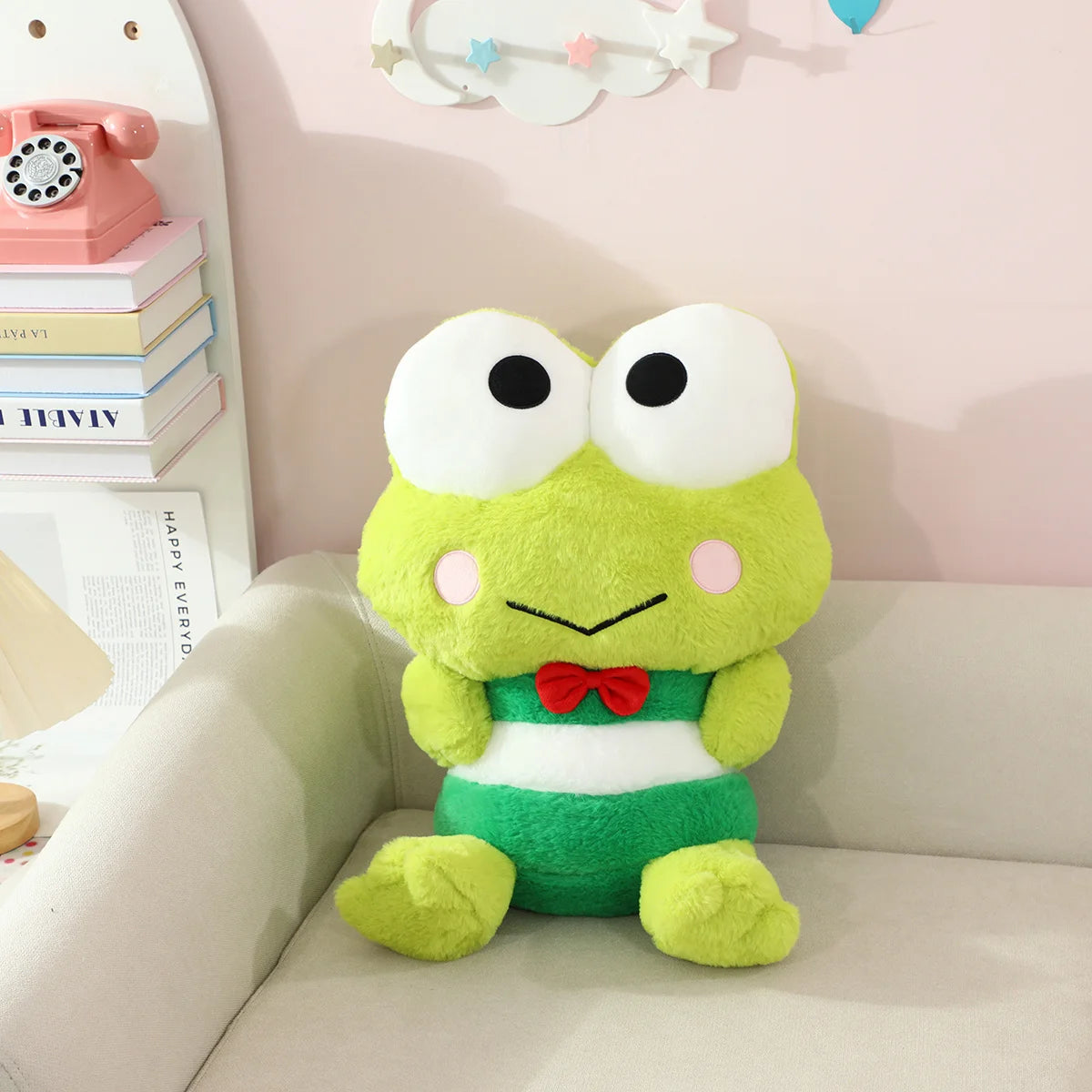 Cartoon Kero Kero Keroppi Plush Toy Lovely Stuffed Big Eyed Frog Plushies Cute Anime Soft Cuddly Doll Sofa Bed Home Decor Gifts