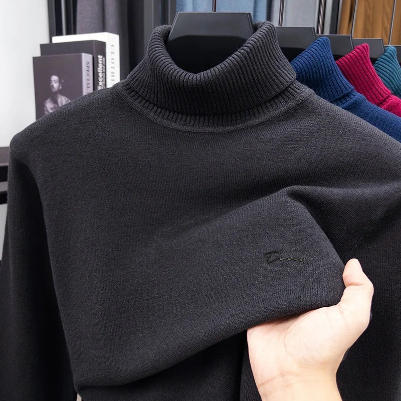 Luxury Brand Man Long-Sleeved Knitwear Letter Embroidery Cool Collar Spring British Style Sweater Business Fashion Mens Clothing