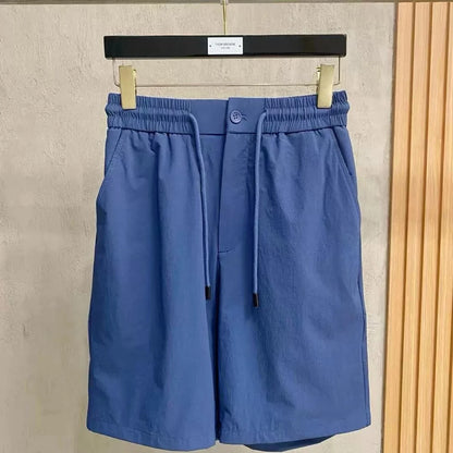 BC Italy Embroidery Old Money Style Men's Drawstring Straight Light Skin Casual Pants