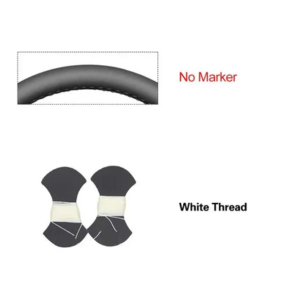 Black Faux Leather Car Steering Wheel Cover for Seat Ibiza (6J) 2008-2015 MII 2013-2020