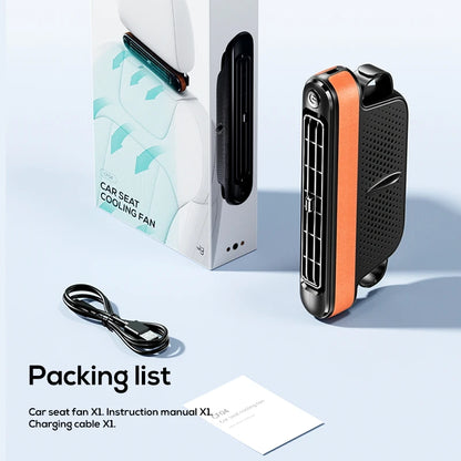Yanace Portable Car Seat Cooling Fan USB Rechargeable Backseat Air Cooler with Strong Wind for Summer Travel Accessories