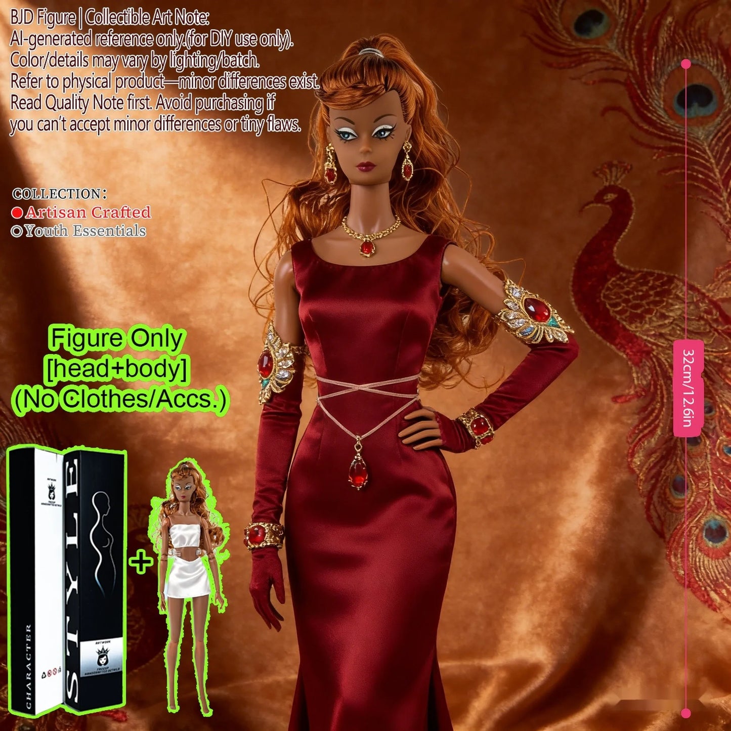 BJD MJD 1/6 Realistic Supermodel Doll 12.6 Inch Ball Jointed Articulated Posable Collectible NoClothes