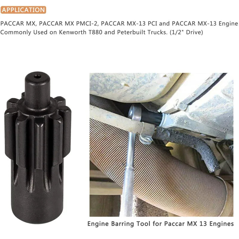 Engine Barring/Turning Tool for Paccar MX13 Engines Kenworth T880 Truck and Peterbilt Replaces 1453158PE 1453158