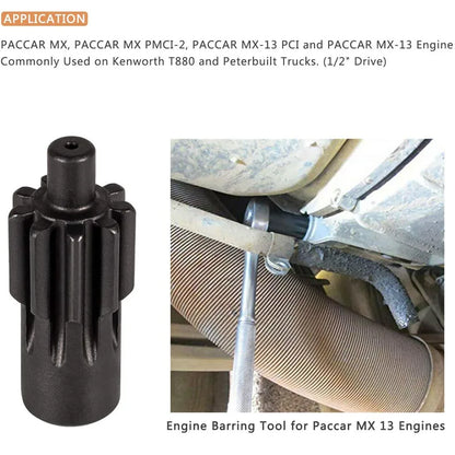 Engine Barring/Turning Tool for Paccar MX13 Engines Kenworth T880 Truck and Peterbilt Replaces 1453158PE 1453158